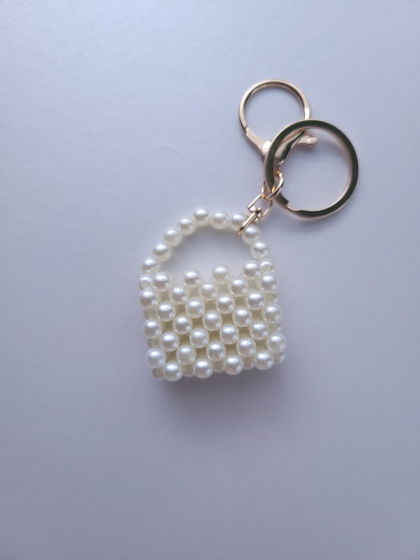 Pearl Mini Charm – Beaded Bag Keychain