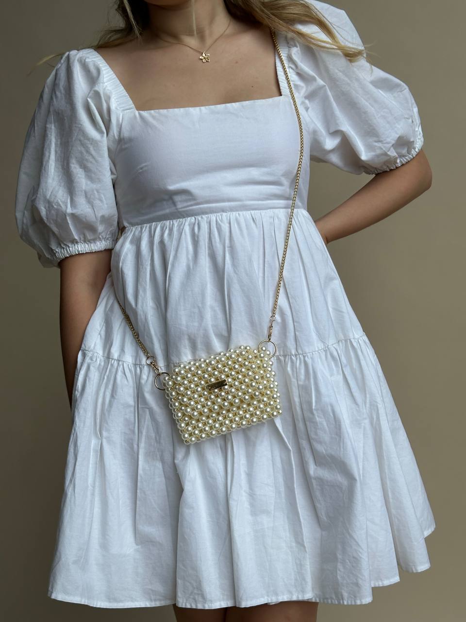 Pearl-Gold mini bag purse