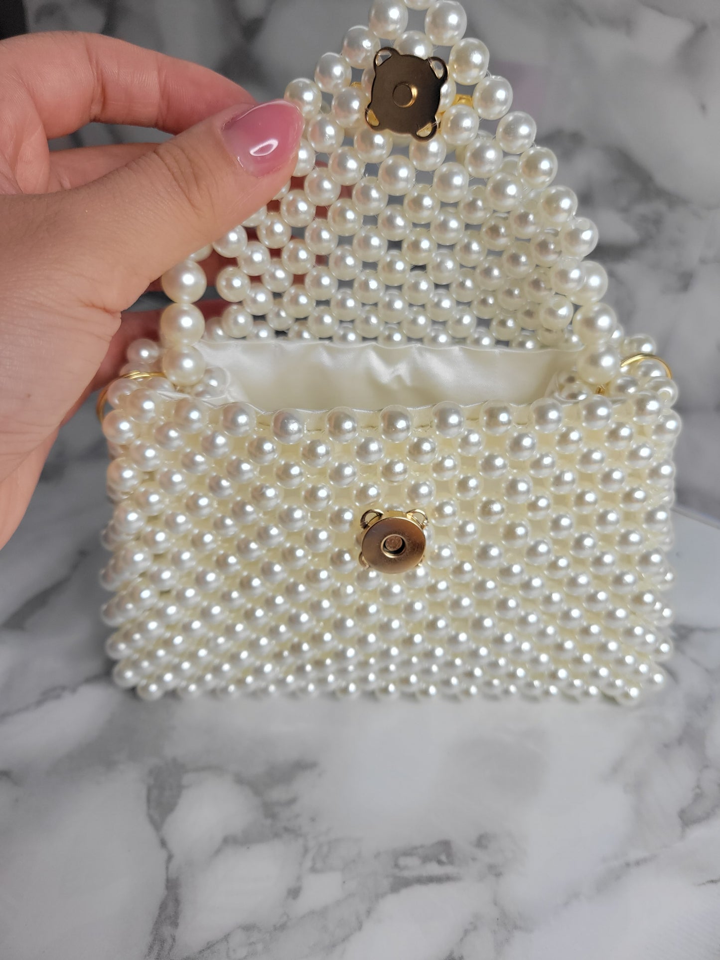 Mini Pearl Beaded Bag