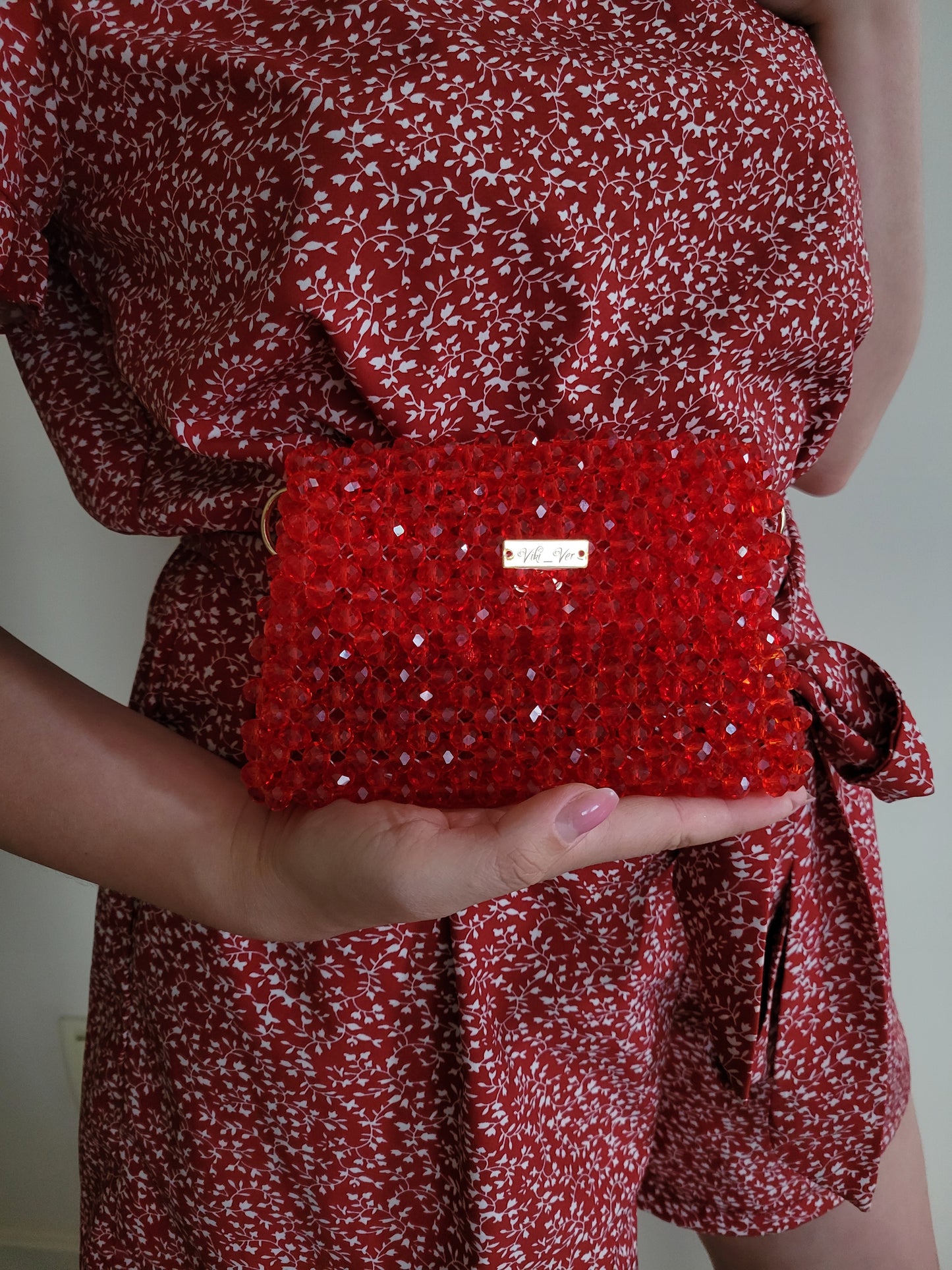 Everyglow - Red Beaded Bag