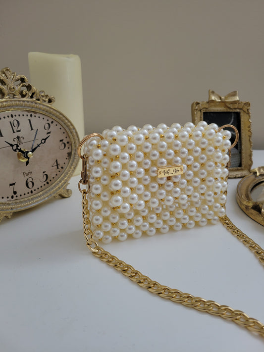 Pearl-Gold mini bag purse