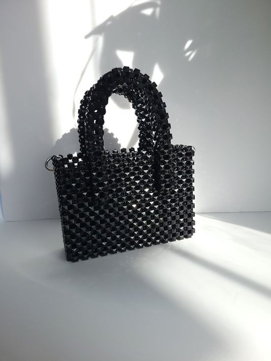 Elegant Noir - Chic black Beaded Handbag