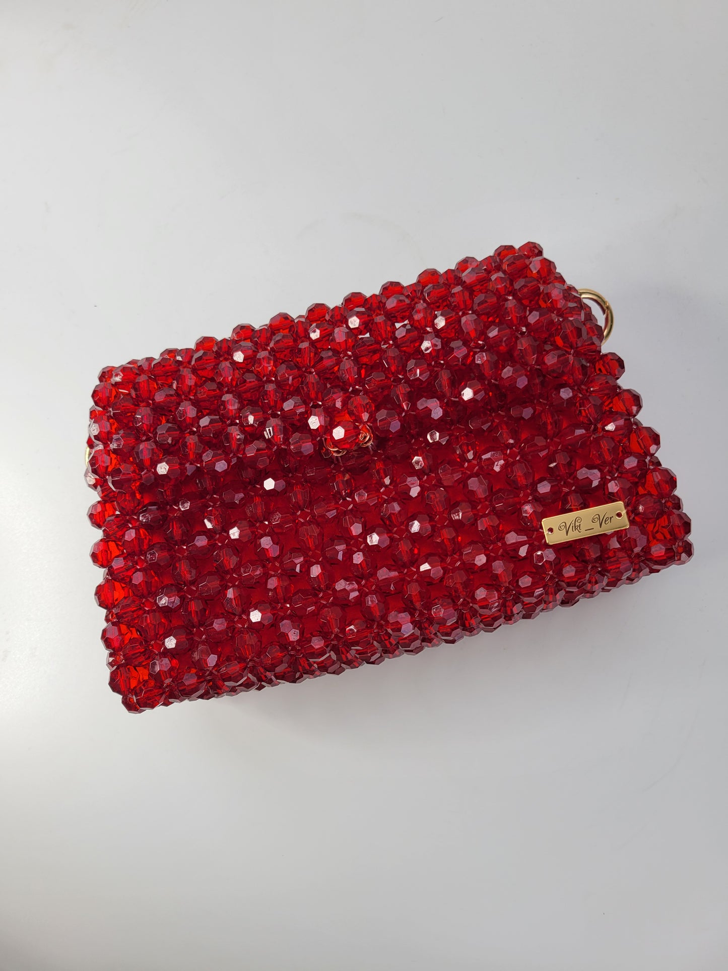 Golden Garnet – Small Sparkling Beaded Handbag Clutch