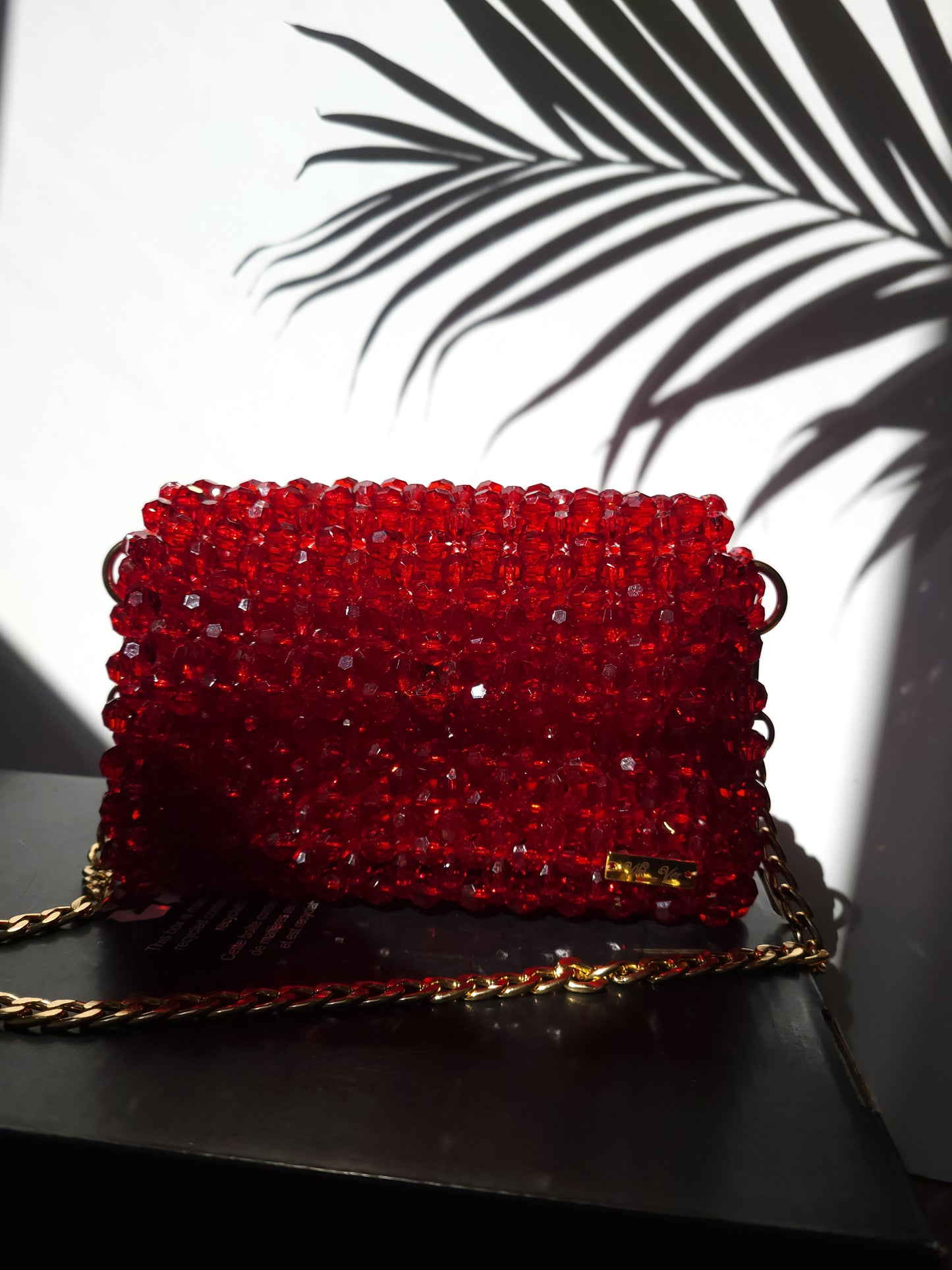 Golden Garnet – Small Sparkling Beaded Handbag Clutch