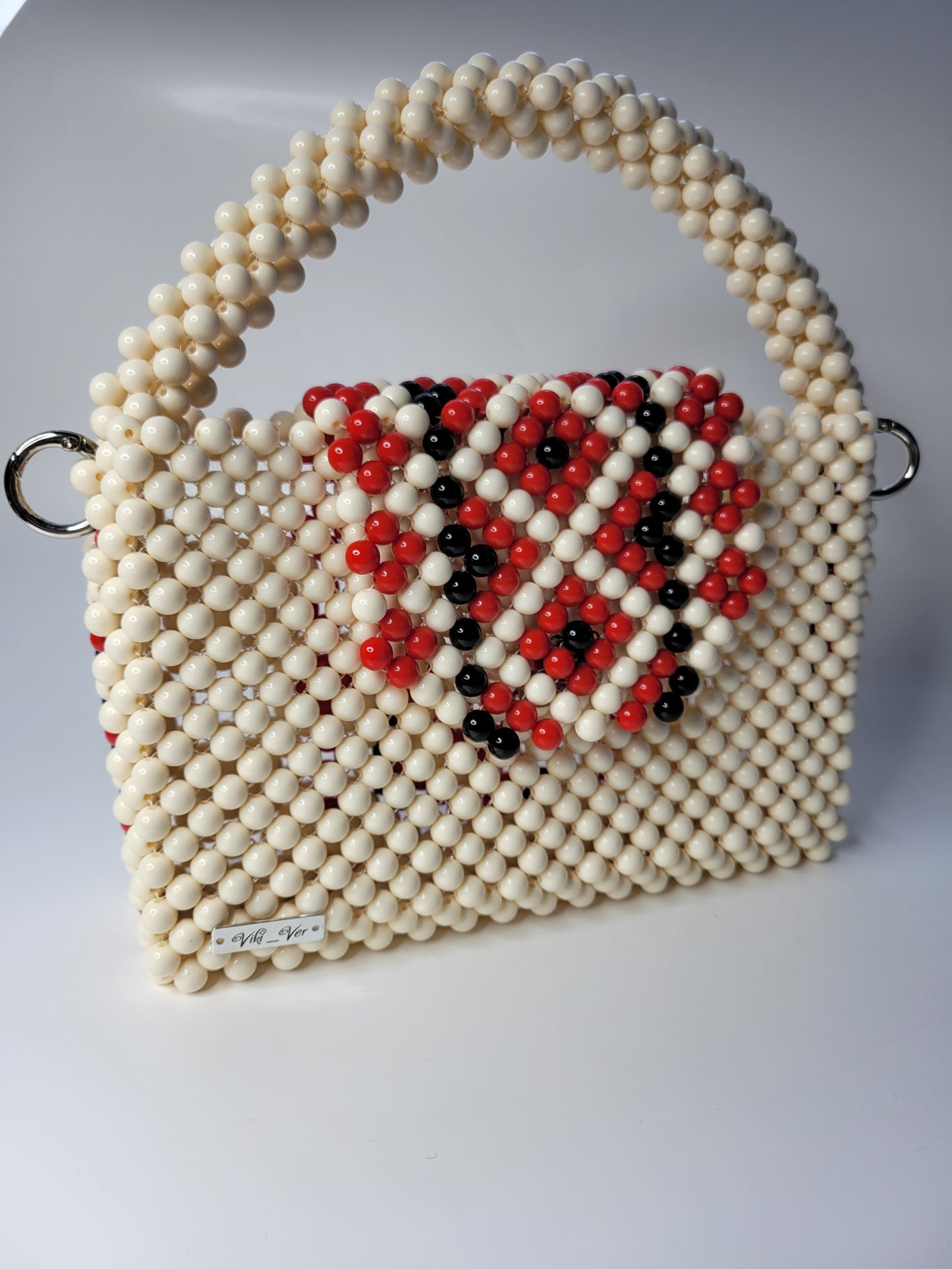 Vyshyvanka Beige – Beaded Handbag with Inner Pouch