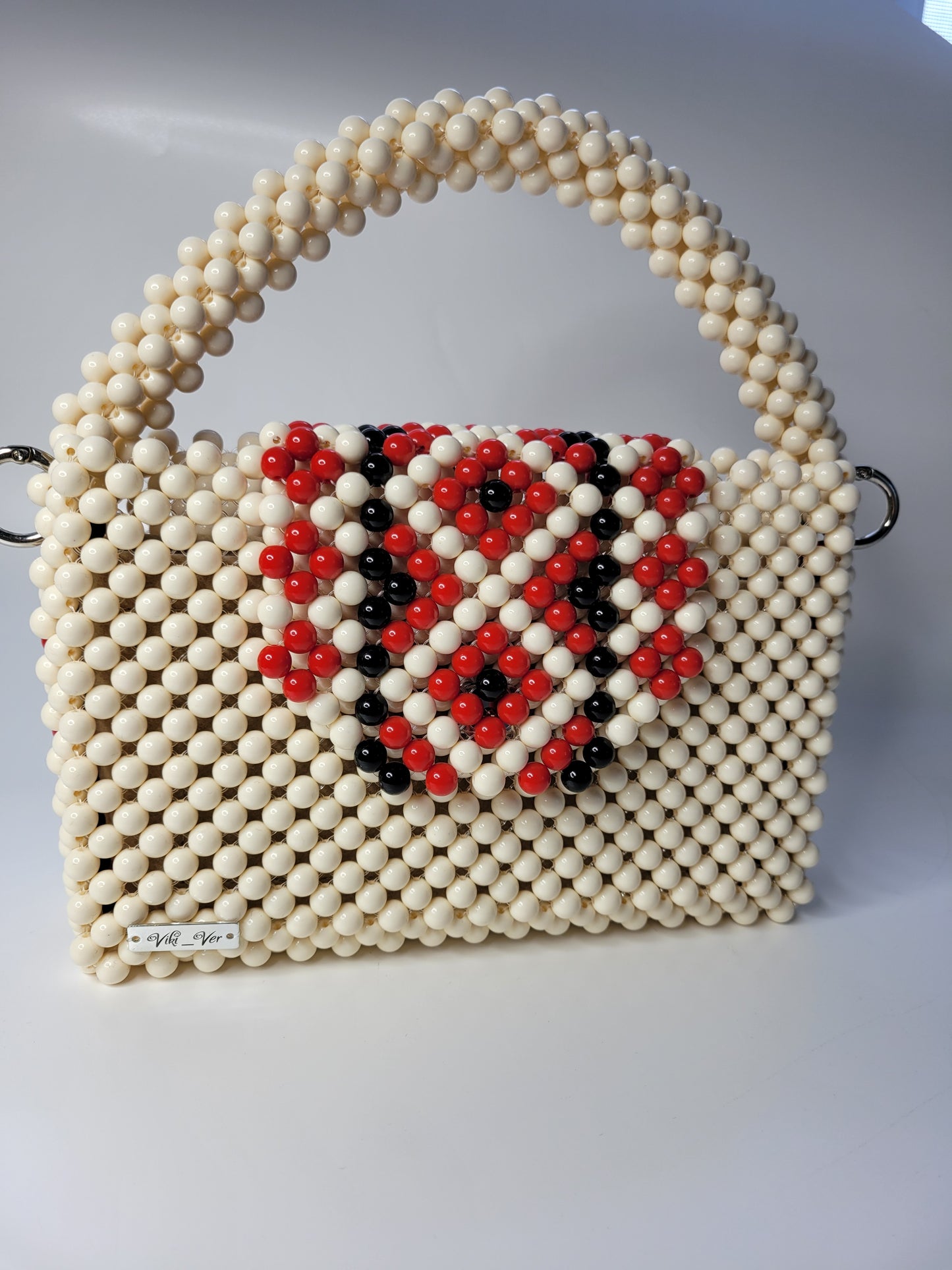 Vyshyvanka Beige – Beaded Handbag with Inner Pouch