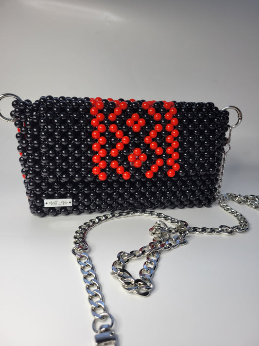 Vyshyvanka Noir – Beaded Handbag with Inner Pouch